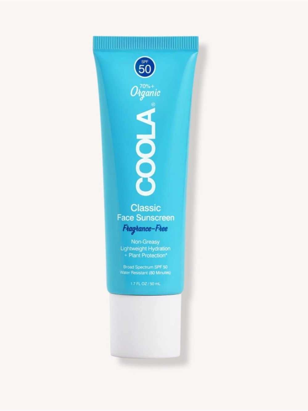 COOLA Organic Classic Face Sunscreen SPF 50, Fragrance Free 1.7 fl oz Exp 12/27